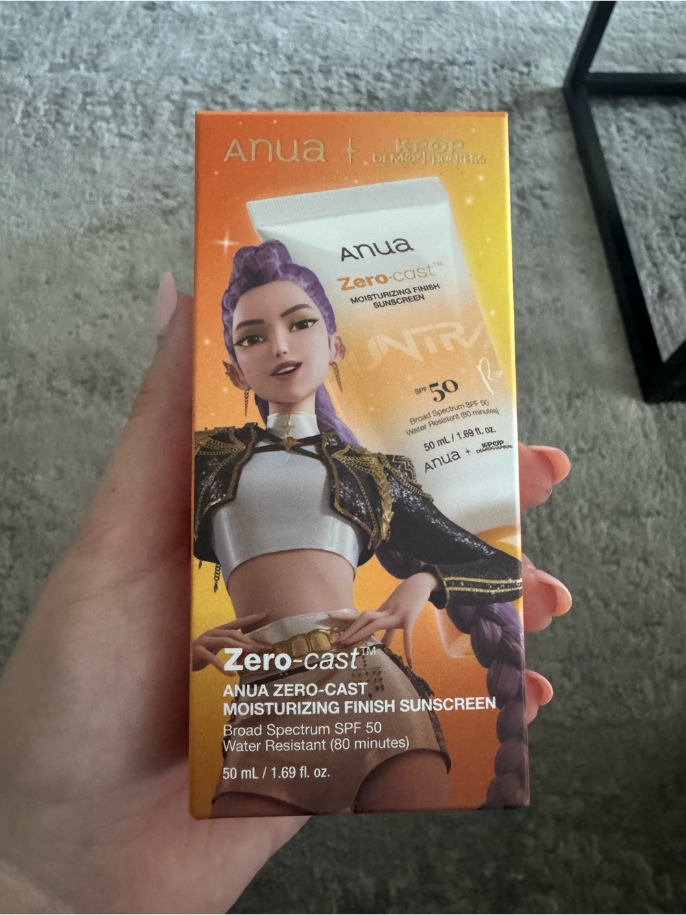 Anua Zero-Cast Moisturizing Finish Sunscreen SPF 50 — Orange